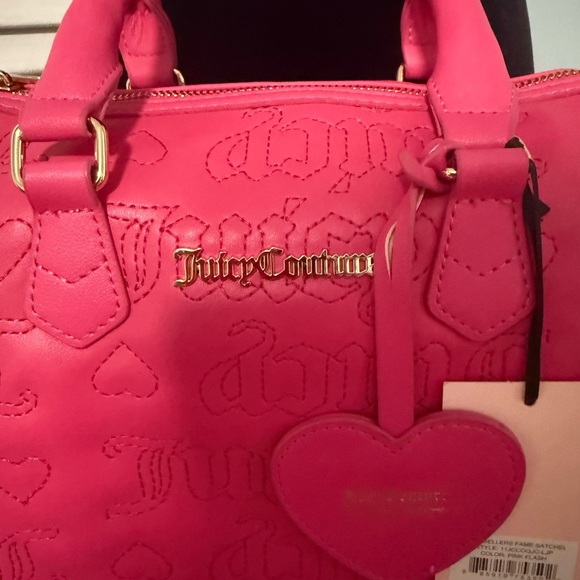 Juicy Couture NWT Vibrant Pink handle or Adjustable Crossbody! Juicy Hangtag! 😍 - Picture 3 of 7